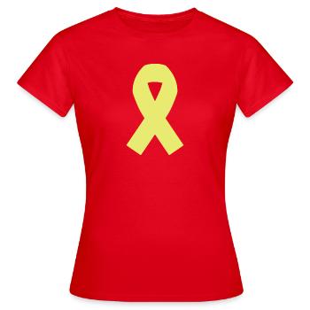 Ruban jaune - T-shirt Femme - rouge - Devant - AI Model Female 172 dark (172cm)