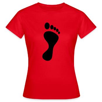 empreinte de pied - T-shirt Femme - rouge - Devant - AI Model Female 172 dark (172cm)