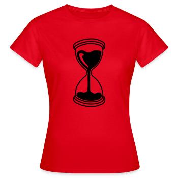 sekundenglas sanduhr zeit laeuft ab anzeige fallen - Frauen T-Shirt - Rot - Vorne - AI Model Female 172 dark (172cm)