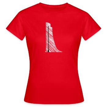 Art minimaliste du Mémorial Marin de Laboe - T-shirt Femme - rouge - Devant - AI Model Female 172 dark (172cm)