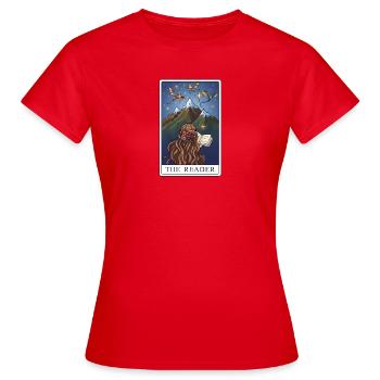 Le lecteur dans le panorama montagneux - T-shirt Femme - rouge - Devant - AI Model Female 172 dark (172cm)