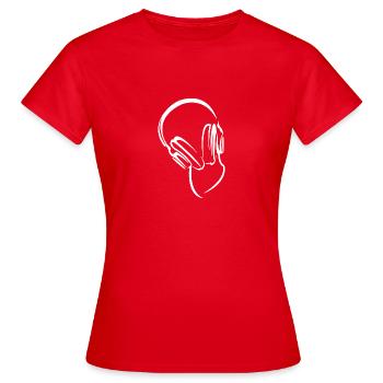 headphones - Women's T-Shirt - red - Front - AI Model Female 172 dark (172cm)