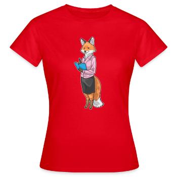 Fox Secretary Notebook Office - Women's T-Shirt - red - Front - AI Model Female 172 dark (172cm)