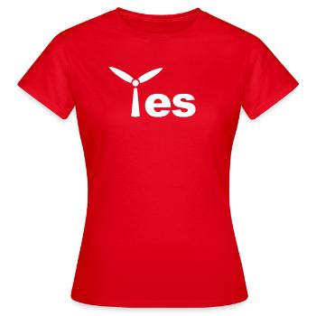 Ja zur Windenergie Windrad - Frauen T-Shirt - Rot - Vorne - AI Model Female 172 dark (172cm)