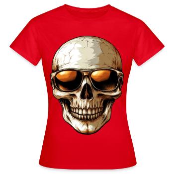 Schicker Totenkopf - Frauen T-Shirt - Rot - Vorne - AI Model Female 172 dark (172cm)