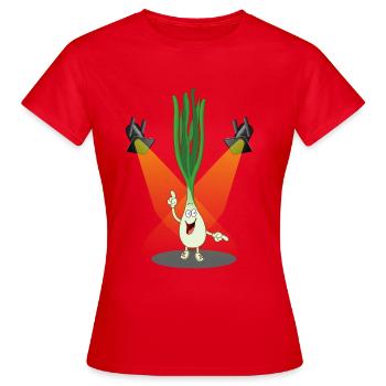 Dancing party leek - Women's T-Shirt - red - Front - AI Model Female 172 dark (172cm)