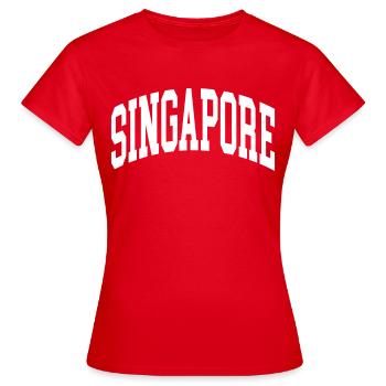 Singapur - Frauen T-Shirt - Rot - Vorne - AI Model Female 172 dark (172cm)