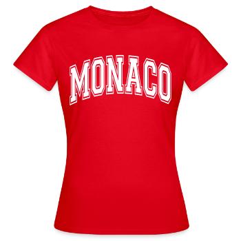 Monaco - Frauen T-Shirt - Rot - Vorne - AI Model Female 172 dark (172cm)