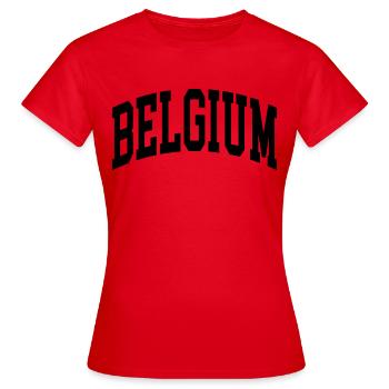 Belgique - T-shirt Femme - rouge - Devant - AI Model Female 172 dark (172cm)