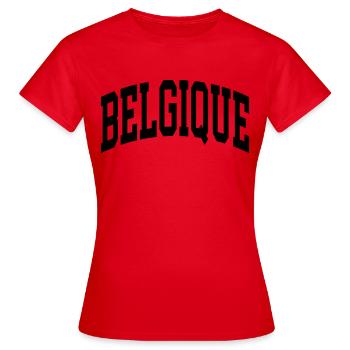 Belgique - T-shirt Femme - rouge - Devant - AI Model Female 172 dark (172cm)
