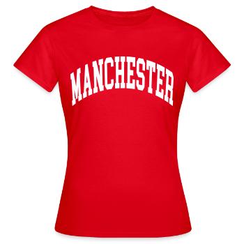 Manchester - T-shirt Femme - rouge - Devant - AI Model Female 172 dark (172cm)