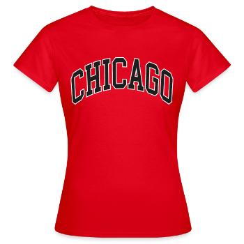 Chicago - Frauen T-Shirt - Rot - Vorne - AI Model Female 172 dark (172cm)