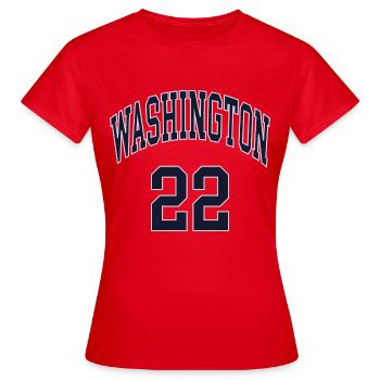 Washington 22 - T-shirt Femme - rouge - Devant - AI Model Female 172 dark (172cm)