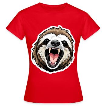 Faultier-Angriff - Frauen T-Shirt - Rot - Vorne - AI Model Female 172 dark (172cm)