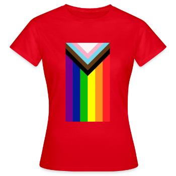 Homosexuell Stolz Regenbogenfahne - Frauen T-Shirt - Rot - Vorne - AI Model Female 172 dark (172cm)