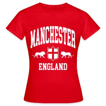Manchester - Women's T-Shirt - red - Front - AI Model Female 172 dark (172cm)