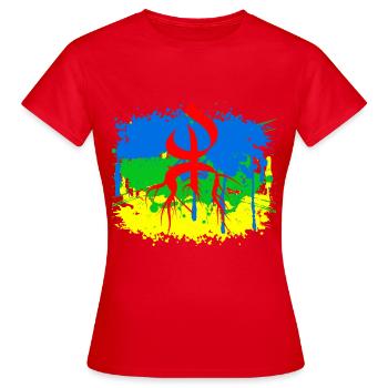 Drapeau amazigh - T-shirt Femme - rouge - Devant - AI Model Female 172 dark (172cm)