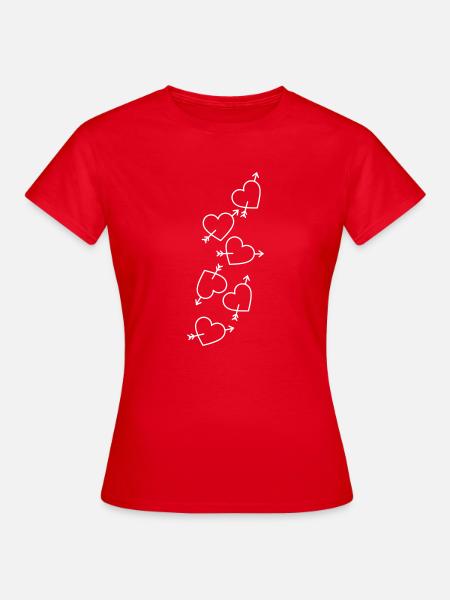 Herzen Pfeil Verliebt - Frauen T-Shirt - Rot