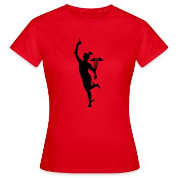 hermes god greek mythology olympus messenger - Women's T-Shirt - red - Front - AI Model Female 172 dark (172cm)