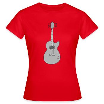 Guitar in Grey - Women's T-Shirt - red - Front - AI Model Female 172 dark (172cm)