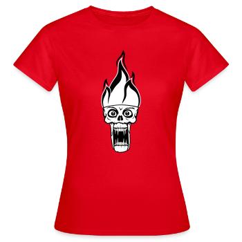 hoelle monster boese horror halloween kopf gesicht - Frauen T-Shirt - Rot - Vorne - AI Model Female 172 dark (172cm)