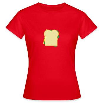Käsebrot - Frauen T-Shirt - Rot - Vorne - AI Model Female 172 dark (172cm)