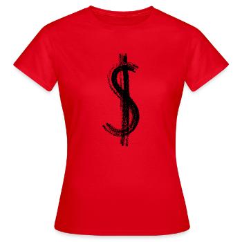 Dollar - T-shirt Femme - rouge - Devant - AI Model Female 172 dark (172cm)
