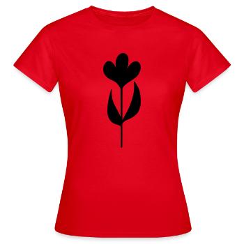 Abstract Flower - Women's T-Shirt - red - Front - AI Model Female 172 dark (172cm)