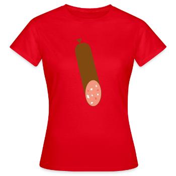 Salami "International" - T-shirt Femme - rouge - Devant - AI Model Female 172 dark (172cm)