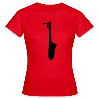 saxophone saxo baryton - T-shirt Femme - rouge - Devant - AI Model Female 172 dark (172cm)