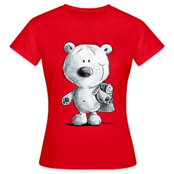 Schoolchild polar bear I schooling 1st class gift - Women's T-Shirt - red - Front - AI Model Female 172 dark (172cm)