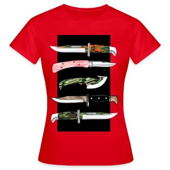 Camouflage Knife - Women's T-Shirt - red - Front - AI Model Female 172 dark (172cm)