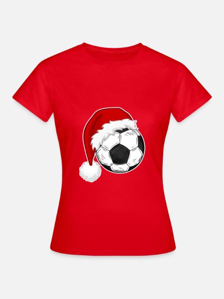 Aficionados al fútbol de los jugadores de fútbol de Navidad - Camiseta mujer - rojo