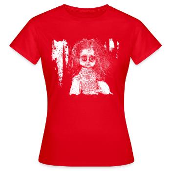 Poupée d'horreur - T-shirt Femme - rouge - Devant - AI Model Female 172 dark (172cm)