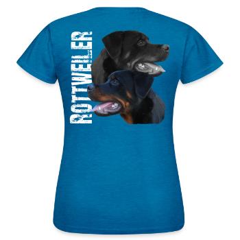 Rottweiler watchdog fighting dog dog owners dogs - Women's T-Shirt - antique blue sapphire heather - Back - AI Model Female 172 dark (172cm)