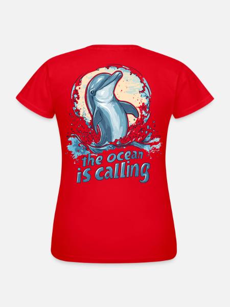 Delfin - save the ocean - Frauen T-Shirt - Rot