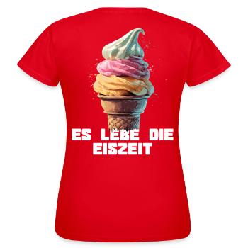 Es lebe die Eiszeit - Waffel - Frauen T-Shirt - Rot - Hinten - AI Model Female 172 dark (172cm)