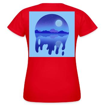  nocturne lacustre - T-shirt Femme - rouge - Dos - AI Model Female 172 dark (172cm)