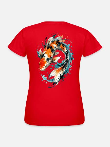 Aquarell Koi Splash - Frauen T-Shirt - Rot