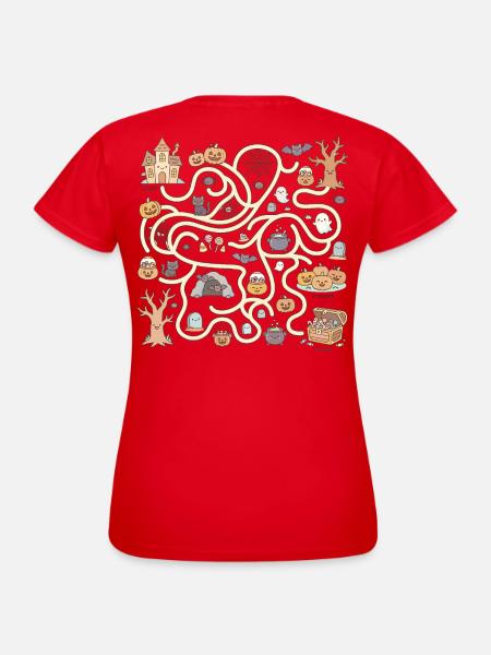 Geisterhaftes Halloween-Abenteuer Interaktives Labyrinth - Frauen T-Shirt - Rot