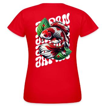 Red Koi Carp Japan Style - Women's T-Shirt - red - Back - AI Model Female 172 dark (172cm)