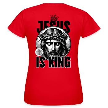 Jésus est Roi Couronne d’Épines - T-shirt Femme - rouge - Dos - AI Model Female 172 dark (172cm)
