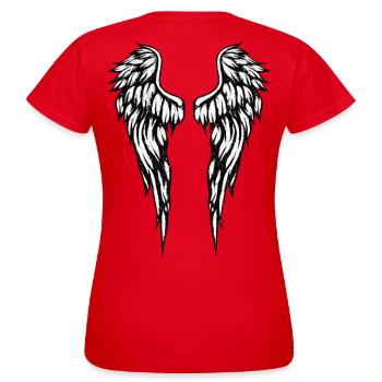 Comic Angel - T-shirt Femme - rouge - Dos - AI Model Female 172 dark (172cm)
