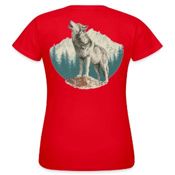 Loup - T-shirt Femme - rouge - Dos - AI Model Female 172 dark (172cm)