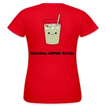 Sweet Emotional Support Matcha - Women's T-Shirt - red - Back - AI Model Female 172 dark (172cm)