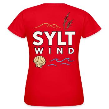 Sylt Wind North Sea Island Motif with Sea & Dunes - Women's T-Shirt - red - Back - AI Model Female 172 dark (172cm)