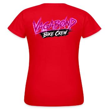 VAGABØ ND_BIKE_CREW_2 - T-shirt Femme - rouge - Dos - AI Model Female 172 dark (172cm)