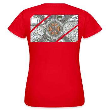 Mosaïque du rond-point urbain - T-shirt Femme - rouge - Dos - AI Model Female 172 dark (172cm)