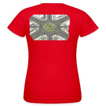 Motifs de jardins détournés - T-shirt Femme - rouge - Dos - AI Model Female 172 dark (172cm)