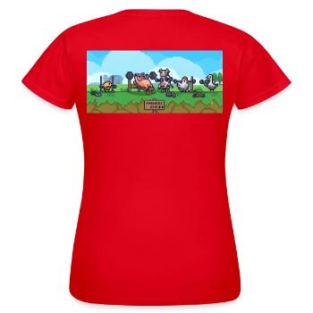 Bauern Gym Pixel-Show - Frauen T-Shirt - Rot - Hinten - AI Model Female 172 dark (172cm)
